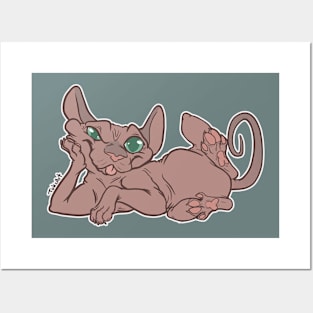 Posing Sphynx Cat Posters and Art